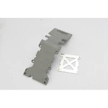 Traxxas Skidplate, rear plastic (grey)/ stainless steel plate, TRX4938A (TRX4938A)