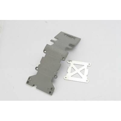 Traxxas Skidplate, rear plastic (grey)/ stainless steel plate, TRX4938A (TRX4938A)