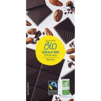 Monoprix Bio Tmavá 74% kakaa 100 g