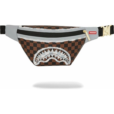 Sprayground Cream And Brown Tear Check Savvy Crossbody