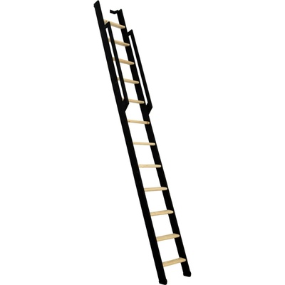 Minka STAIRS Priame rebríkové schodisko Strong smrk/čierna, 12 schodov, 290 cm