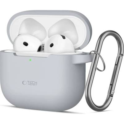 Tech-protect Silicone Hook калъф Apple AirPods 4 цвят crayon grey (5906302370061)