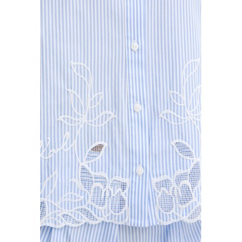 KARL LAGERFELD Памучна риза Karl Lagerfeld дамска в синьо със стандартна кройка с класическа яка A2W11028 (A2W11028)