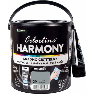 KITTFORT Colorline Harmony 2,5 l tmavo sivá matná