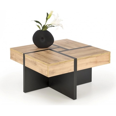 Halmar Sevilla S 80 x 80 cm se zásuvkami dub craft / černá – Zboží Dáma