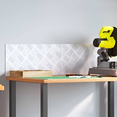 vidaXL Стъпало Правоъгълна 2 pcs Сребрист 50 x 25 cm Алуминий (4104271)