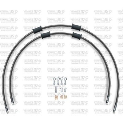 RACE Hadice přední brzdy sada Venhill POWERHOSEPLUS YAM-10013FS-CB (2 hadice v sadě) karbonové hadice, nerezové koncovky