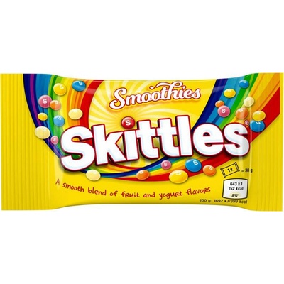 Skittles Smoothies žuvacie cukríky s ovocnými a jogurtovými príchuťami 38 g
