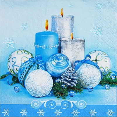 Wimex Obrúsok PAP FSC Mix 3vrstvý Vianoce 33x33 cm 20 ks - modré svieč