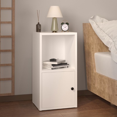 TopMebel Vito меламинов нощен шкаф в бял цвят 34x30x66.4см