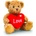 Keel Toys За влюбени - Мече Бакстър със сърце - кафяво - 25 см - Keel Toys