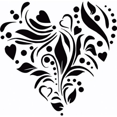 Kreativní svět Květinové srdce plastová šablona 14,5x14,5 cm – Zbozi.Blesk.cz