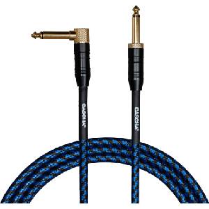 Cascha Professional Line Guitar Cable Tweed Blue 3 m Директен - Ъглов Инструментален кабел (CCP-G2ABL3)