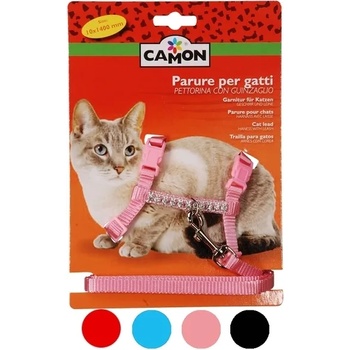 Camon Cat set - котешки нагръдник с камъчета 10 мм. / 1400 мм. / червен, черен, син, розов /