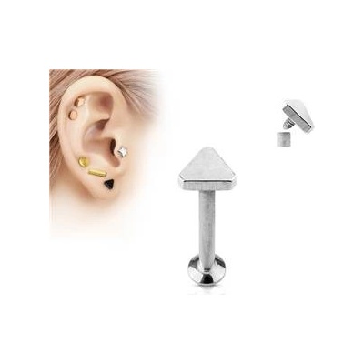 Šperky4U piercing do brady labreta trojúhelník LB1027ST-1206