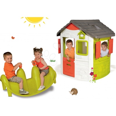 Smoby set domček Jura Lodge a hojdačka tuleň