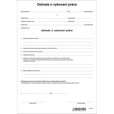 Igaz 10 Dohoda o vykonaní práce A4