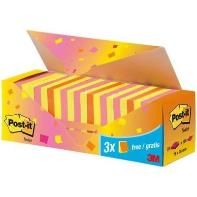 POST-IT Bločky Post-it Super Sticky neónová 76x76 zvýhodnené balenie (MM654024)