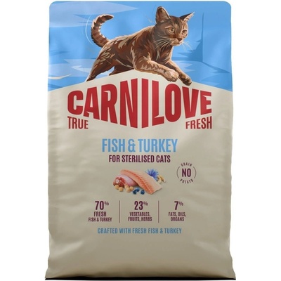 CARNILOVE TRUE FRESH Cat Dry Fish&Turkey for Sterilised Adult All Breeds 2 kg