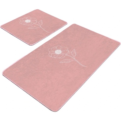 Mila Home Розови кадифени постелки за баня в комплект от 2 бр. 60x100 cm - Mila Home (Bathmat-2li-Set291)
