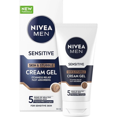 Nivea Sensitive Skin & Stubble Cream Gél krémový gél na citlivú pleť a strnisko 50 ml