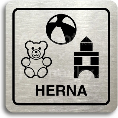 ACCEPT Piktogram herna - stříbrná tabulka - černý tisk