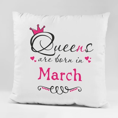 Art gift Възглавничка - Queens are born in March 3