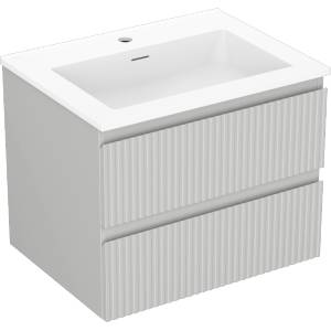 Mexen Rivel Шкаф за баня 60 см с умивалник Otis, 2 чекмеджета, релефен, сив (91A20-06047-2-BFF62-W18M01)
