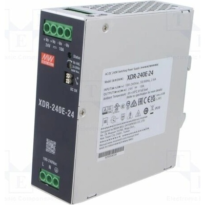 MEAN WELL XDR-240E-24 Napájecí zdroj: spínaný; na lištu DIN; 240W; 24VDC; 0÷10A; OUT: 1