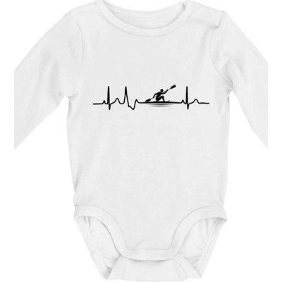 EKG pádlovania Body dojčenské s dlhým rukávom biele