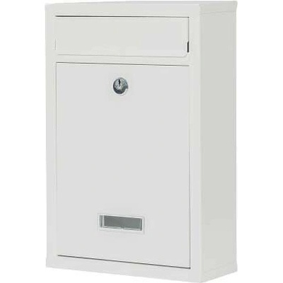 Pepita Класическа пощенска кутия от поцинкована стомана със заключване - бял (YG21)