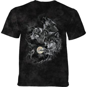 The Mountain Mountain Trio Moon vlci pánské batikované triko černé