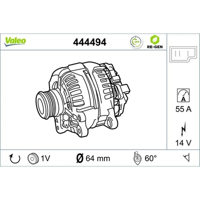 VALEO Alternátor VALEO RE-GEN REMANUFACTURED VA 444494