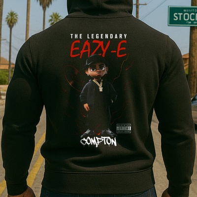 Hoodstyle Rap Toon Eazy-E мъжко худиHOOD-hoodie-1416 - Черен , размер