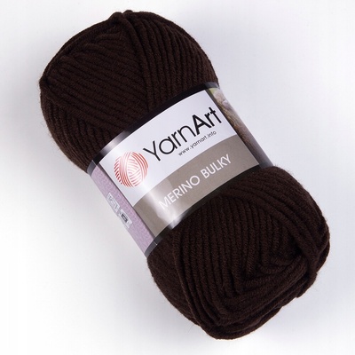 Priadza YarnArt Merino Bulky 100m 100g, farba 116 tmavohnedá