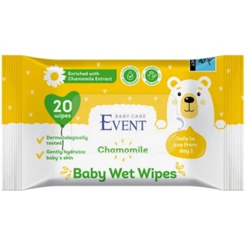 Event Бебешки влажни кърпи Event - С екстракт от лайка, 20 броя (2EVBE04102CAM0020A)