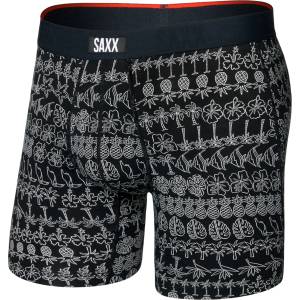 Saxx Мъжко синтетично термобельо Saxx Vibe Xtra Boxer Brief Fly Synthetic base layer - Island Lineup / Black - размер XXL (014-2279-2315)