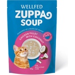 WELLFED Протеинова супа за котки с пилешко филе и кокос, 85 гр