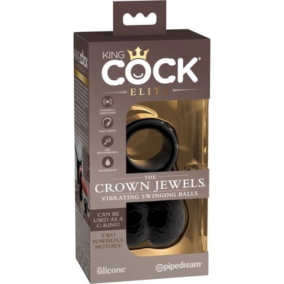 King Cock Elite Crown Jewels Vibrating Penis Black