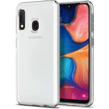 Spigen Liquid Crystal Case - тънък качествен силиконов (TPU) калъф за Samsung Galaxy A20E (прозрачен)