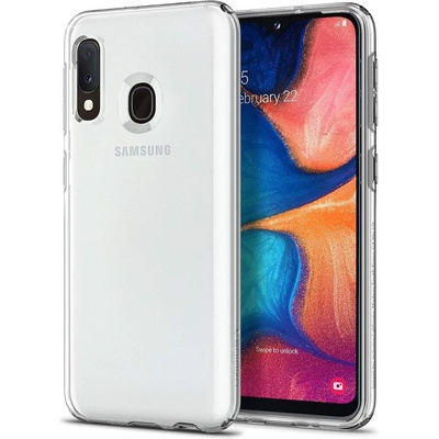 Spigen Liquid Crystal Case - тънък качествен силиконов (TPU) калъф за Samsung Galaxy A20E (прозрачен)