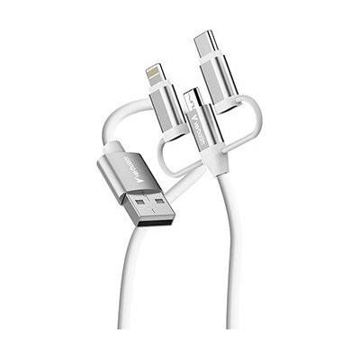 Verbatim 32394 USB USB A samec - Micro-B USB-C Lightning 18W 1m bílý