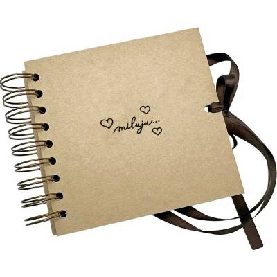 Baloušek - mini scrapbook Miluju, 13 × 13 cm, kraftový