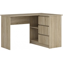NABBI Afors rohový pc stolík dub sonoma 31270 124.4 cm x 84.8 cm x 76.6 cm