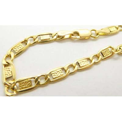 Klenoty Budín Pánský mohutný gravírovaný řetízek ze žlutého zlata pancer HK6236 – Zboží Dáma