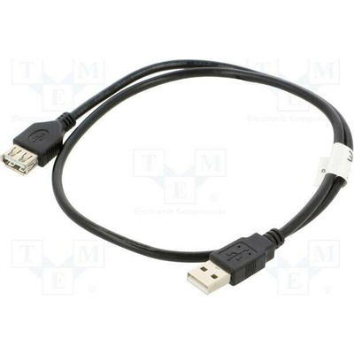 Lanberg CA-USBE-10CC-0007-BK USB 2.0, USB A zásuvka,USB A vidlice, zlacený, 0,7m, černý