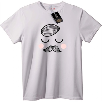 NOONEBRAND Тениска Сладко мустаче - 2XL, White