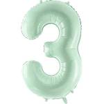 Party Deco Фолиев Балон Цифра, Светло Зелено - 72 см - 3 (fb230g-3-012)