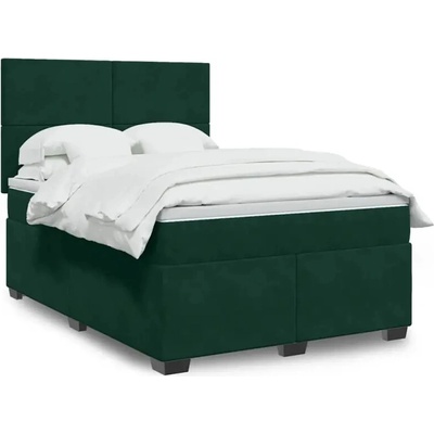 vidaXL 11461.3293251 Boxspring postel s matrací tmavě zelená samet