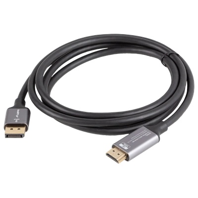 Lanberg Кабел Lanberg DisplayPort (M)-HDMI (M) 1, 8 м, 4K, черно-сребрист CA-DPHD-20CU-0018-BK (CA-DPHD-20CU-0018-BK)